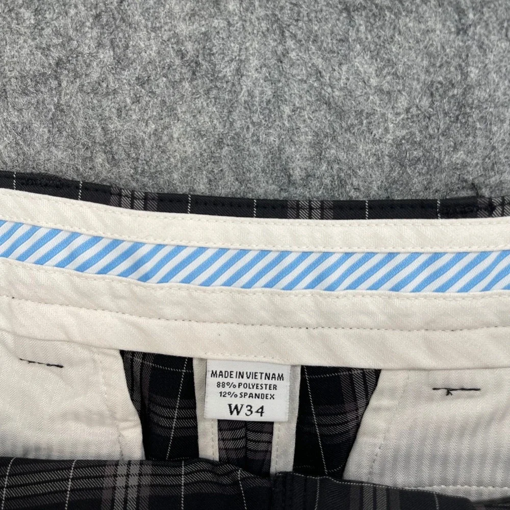 Footjoy Short Mens 34 Brown Plaid Golf Performance Flat Front FJ